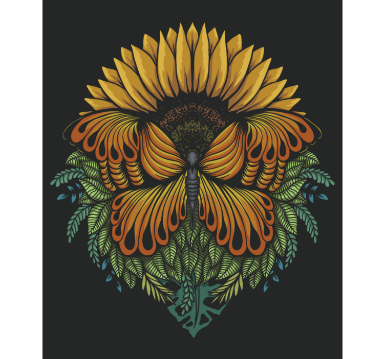 Store enrouleur papillon motif tournesol - TenStickers
