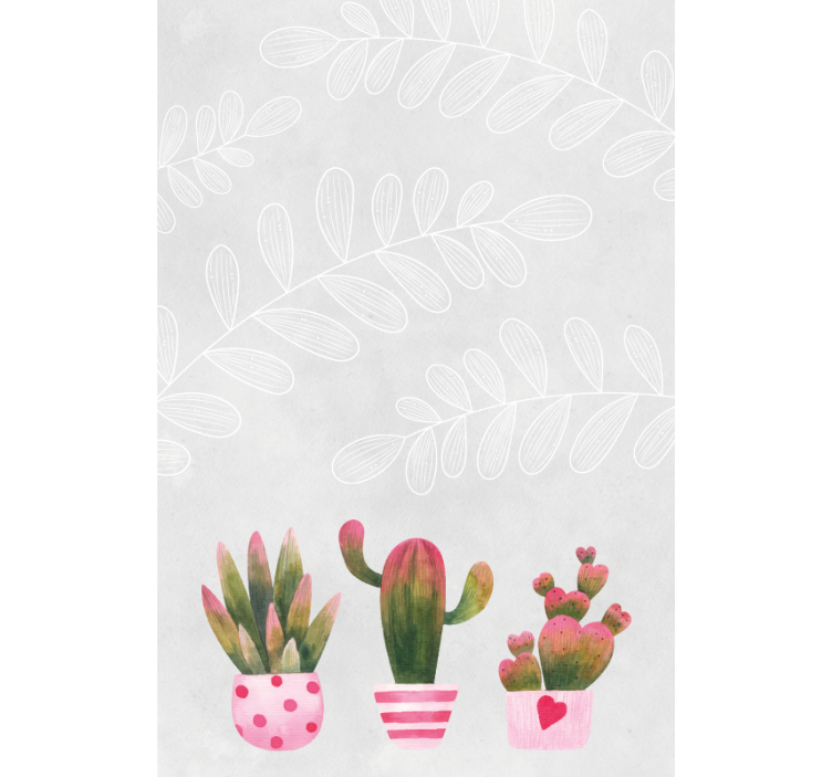 Store enrouleur salle de bain cactus rose et verts - TenStickers