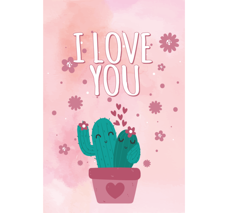 Stores pour couples Beau cactus de la saint valentin - TenStickers