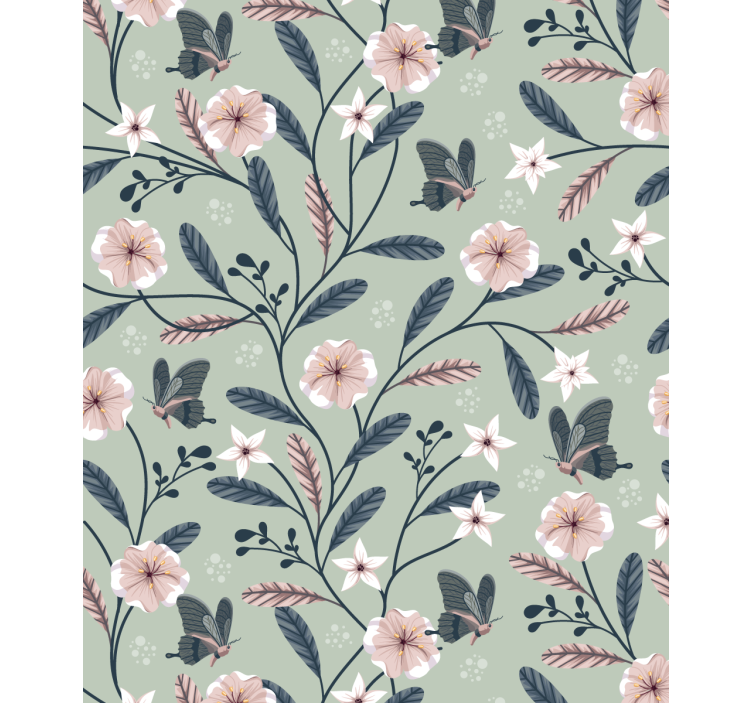 Stores enrouleurs fleurs et plantes motifs papillons - TenStickers