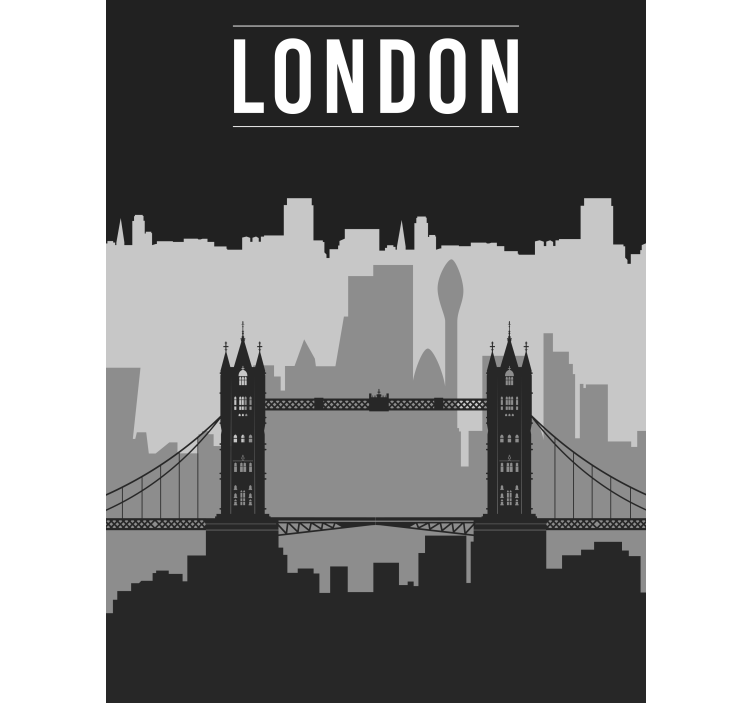 Stores avec des dessins Horizon noir et gris de londres - TenStickers