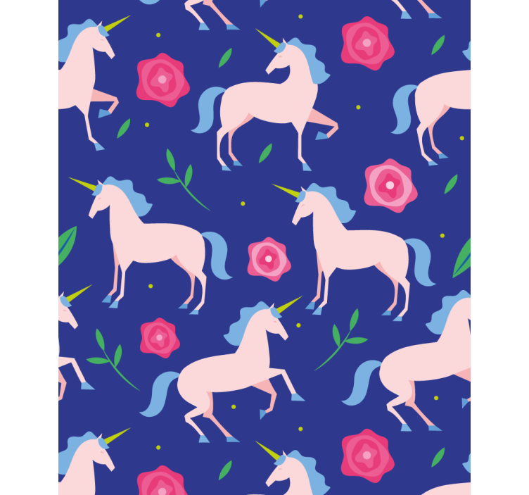 Store enrouleur pour chambre enfant licornes et fleurs - TenStickers