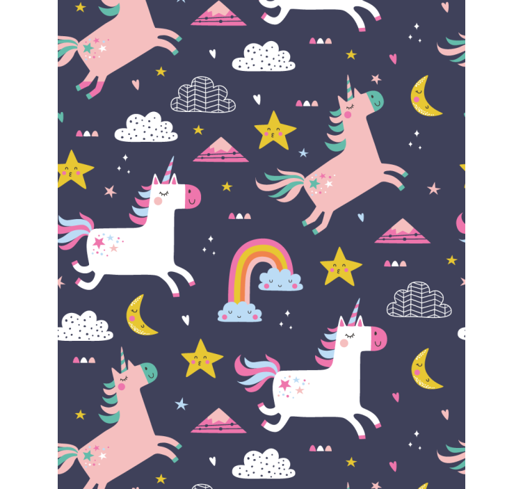Store enrouleur pour chambre enfant licornes et étoiles - TenStickers