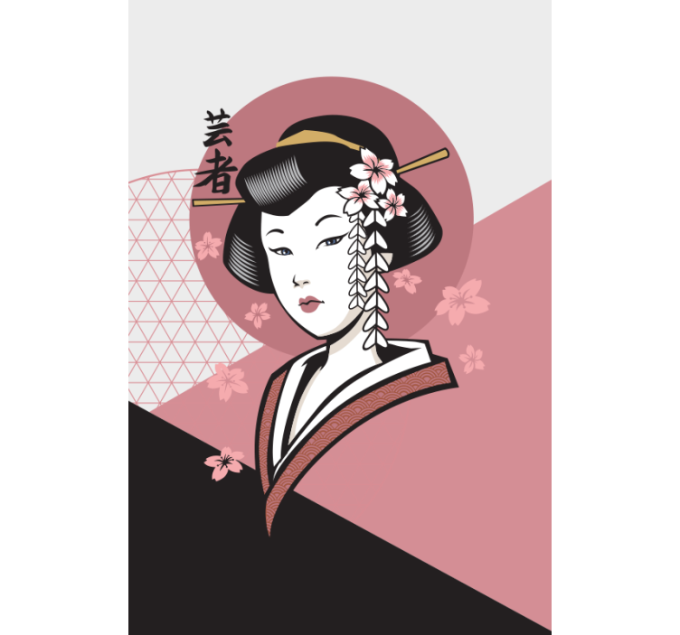 Store enrouleur bande dessinée femme japonaise élégante - TenStickers