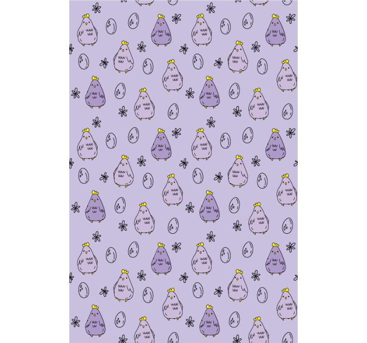 Store enrouleur animaux motif de poulets violets - TenStickers
