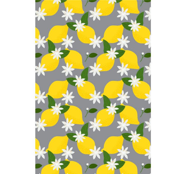 Store enrouleur fruits et légumes motif floral citron - TenStickers