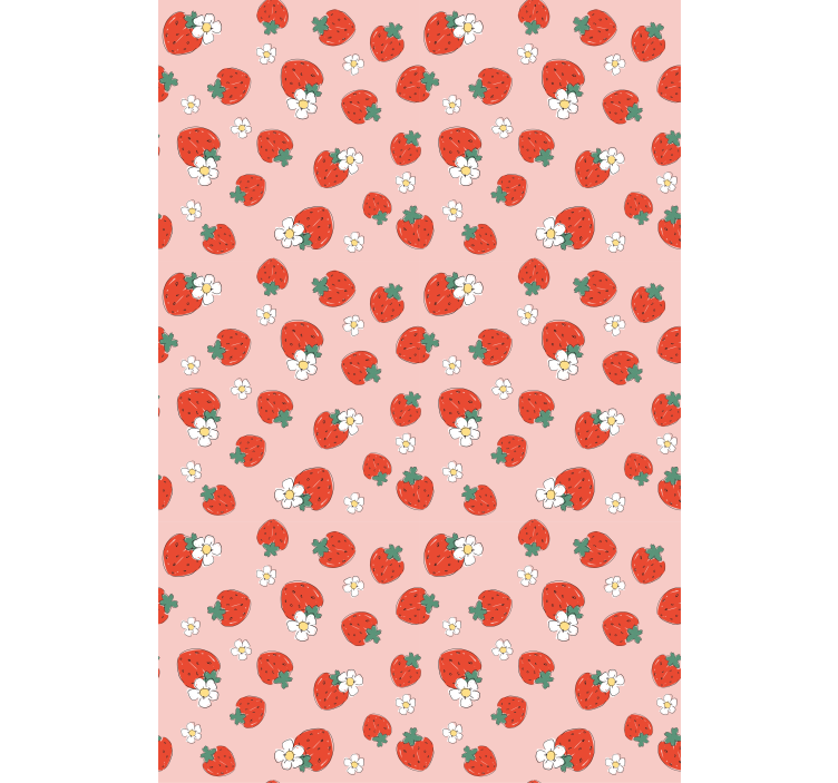 Store enrouleur fruits et légumes motif fraises fleurs - TenStickers