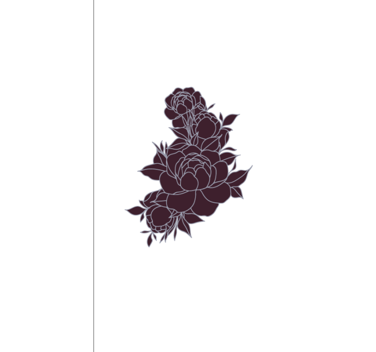 Store enrouleur motif fleur roses noires gracieuses - TenStickers