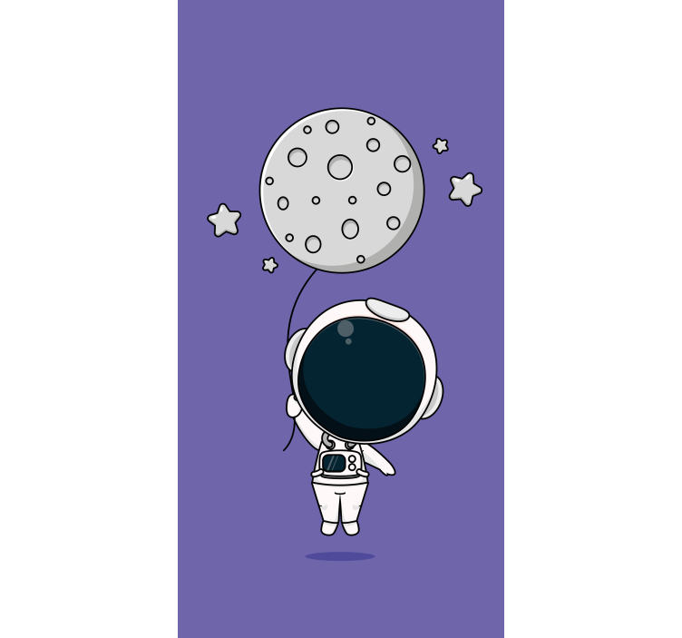 Store enrouleur amusant astronaute tenant la lune - TenStickers