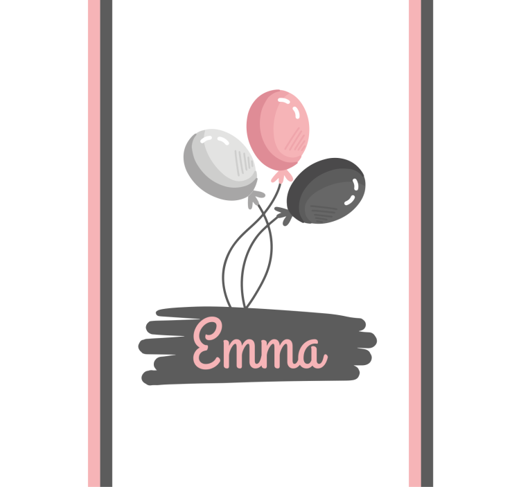 Store enrouleur pour chambre enfant ballons avec nom - TenStickers