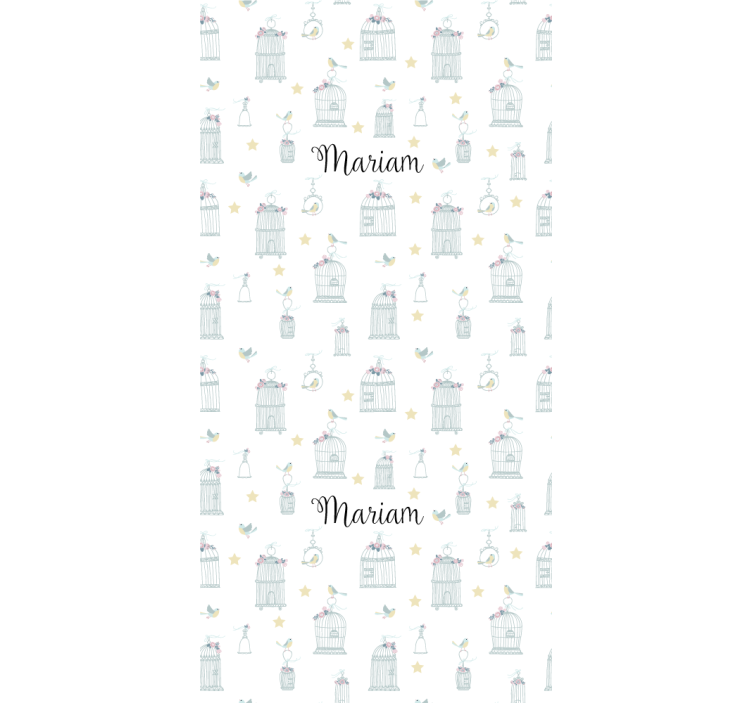 Store enrouleur chambre bébé cages à oiseaux avec nom - TenStickers