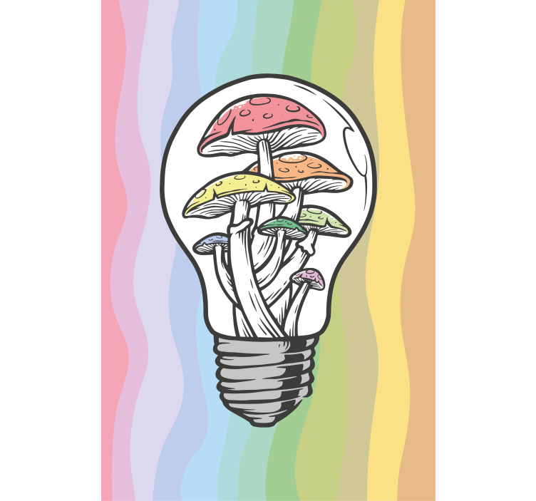 Stores enrouleurs fleurs et plantes ampoule à champignon art - TenStickers