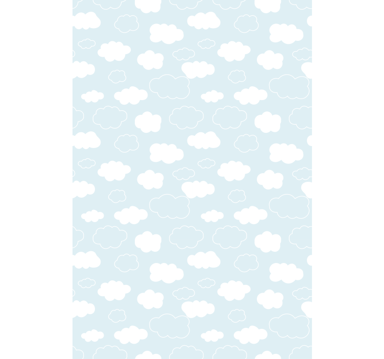 Stores nuages Style de dessin blanc et bleu clair - TenStickers
