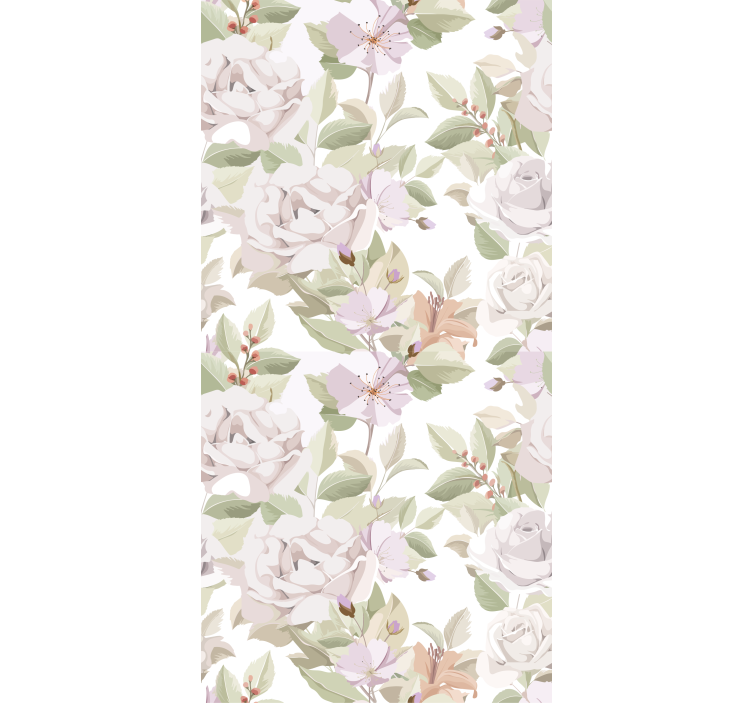 Store enrouleur motif fleur composition botanique gracieuse - TenStickers