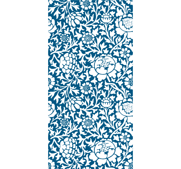 Store enrouleur floral motif vintage bleu - TenStickers