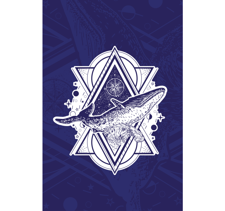 Store enrouleur animaux silhouette de baleine massive - TenStickers