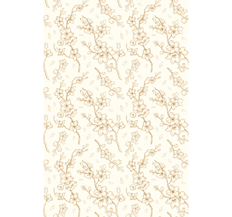 Stores enrouleurs fleurs et plantes motif fleurs beige - TenStickers