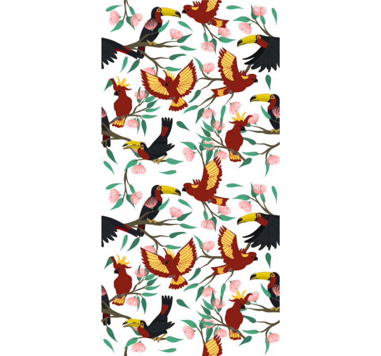 Store enrouleur animaux motifs d'oiseaux tropicaux - TenStickers