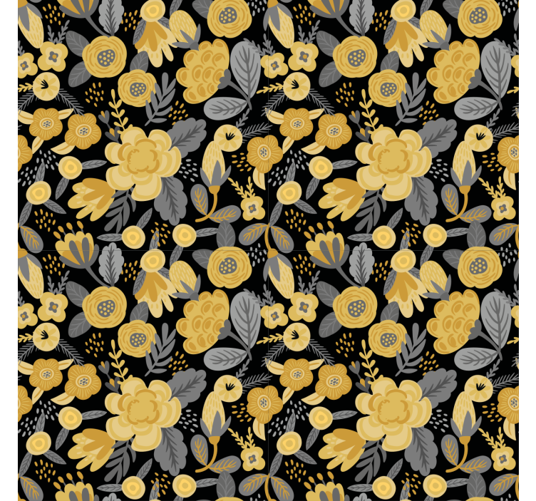 Store enrouleur floral motif botanique jaune - TenStickers