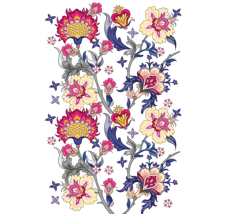 Store enrouleur motif fleur composition florale vibrante - TenStickers