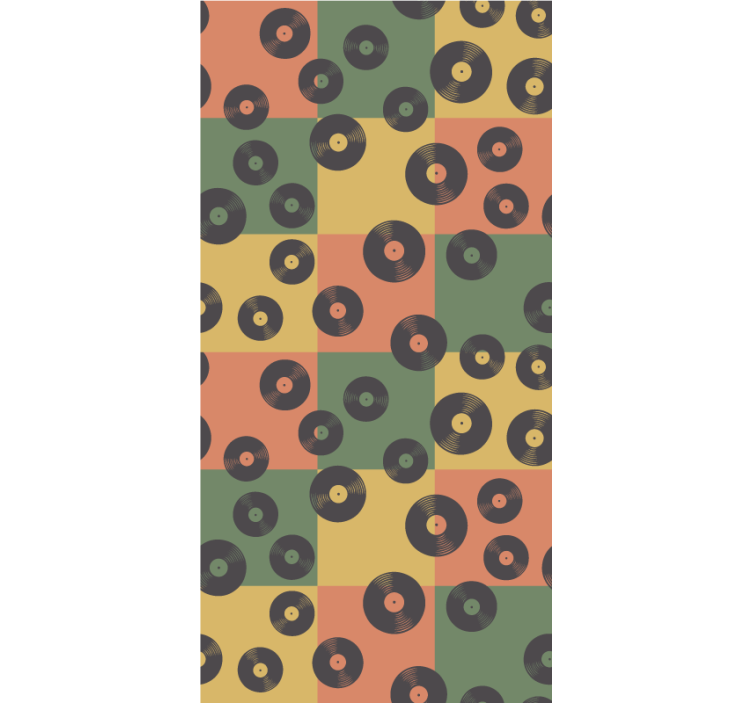 Store enrouleur vintage disques vinyles rétro - TenStickers