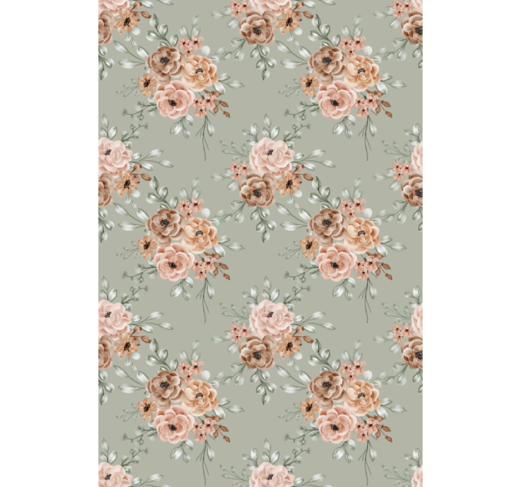 Store enrouleur motif fleur belle composition beige - TenStickers