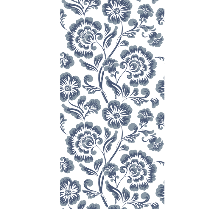 Store enrouleur motif fleur motifs gris élégants - TenStickers