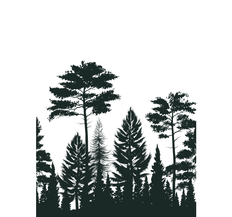 Store enrouleur arbre scène de forêt en silhouette - TenStickers