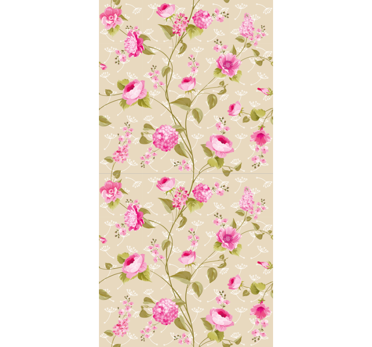 Store enrouleur floral salle de bain floral motif vintage - TenStickers