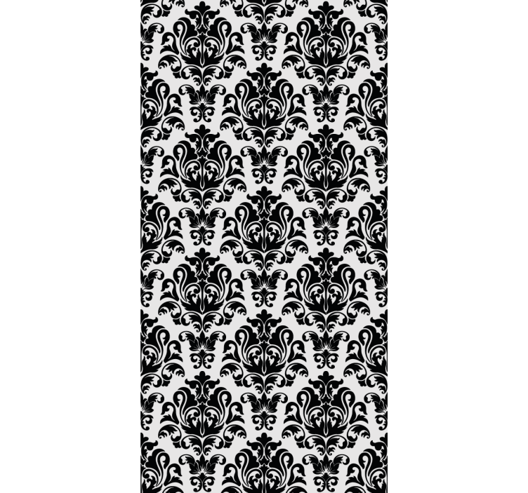 Store enrouleur classique motif floral noir et blanc - TenStickers