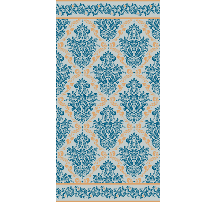 Stores style baroque motif bleu - TenStickers