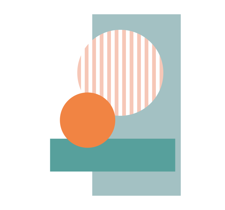 Store enrouleur salon cercles abstraits bleus - TenStickers