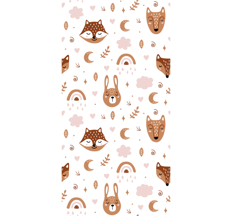Store enfants animaux bruns et arc-en-ciel - TenStickers