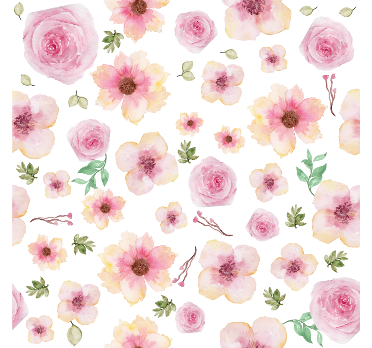 Store enrouleur salon motif de fleurs roses - TenStickers