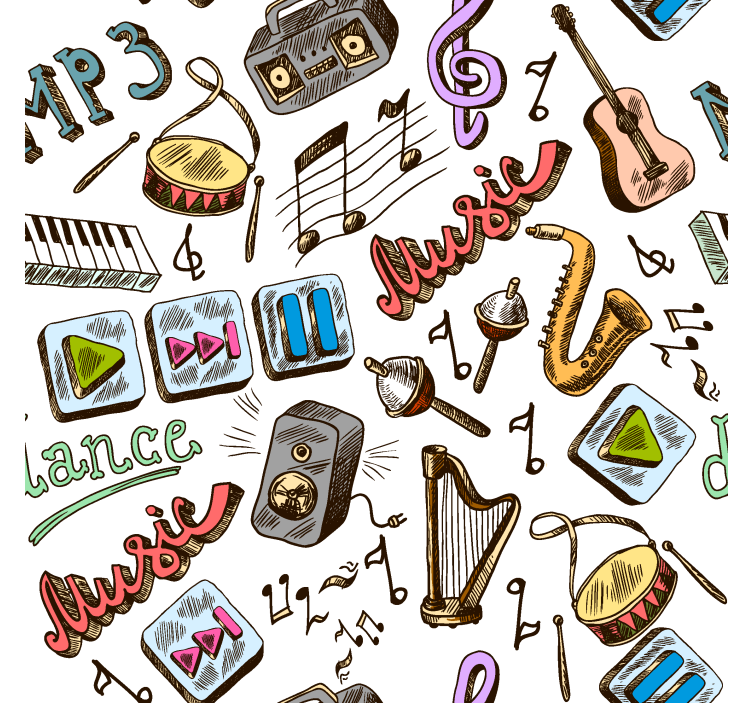 Store enrouleur amusant illustrations de musique - TenStickers