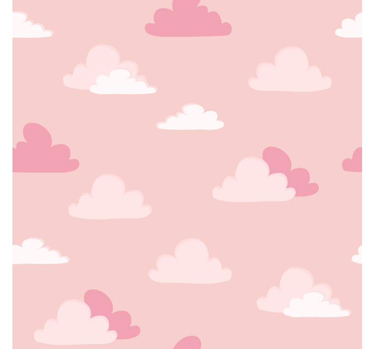 Store enrouleur nuage motif rose et blanc - TenStickers