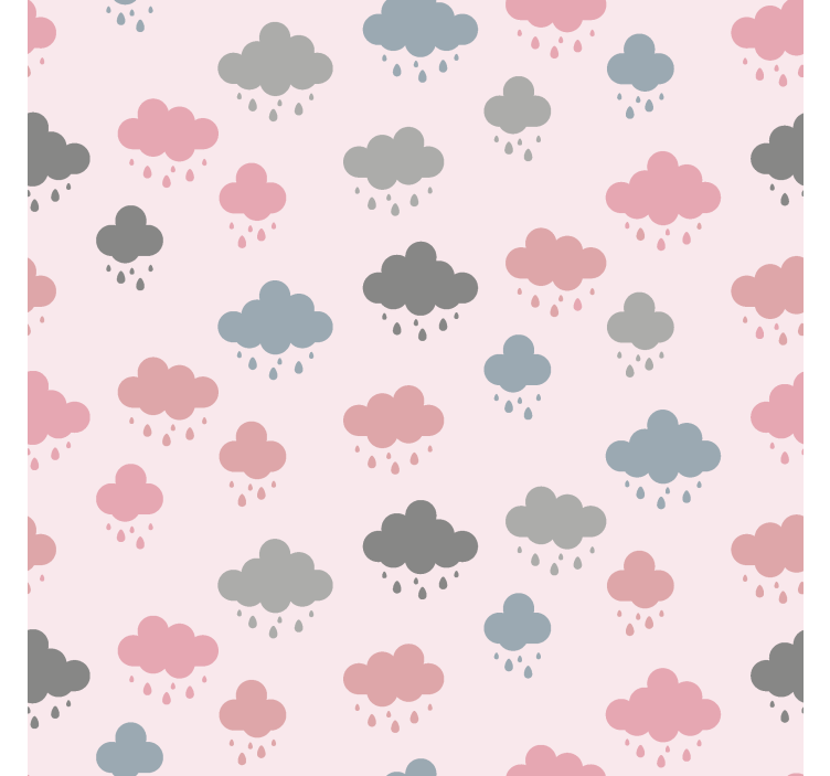 Store enrouleur nuage pluie rose et grise - TenStickers