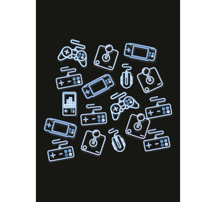 Store enrouleur gamer commandes bleues - TenStickers