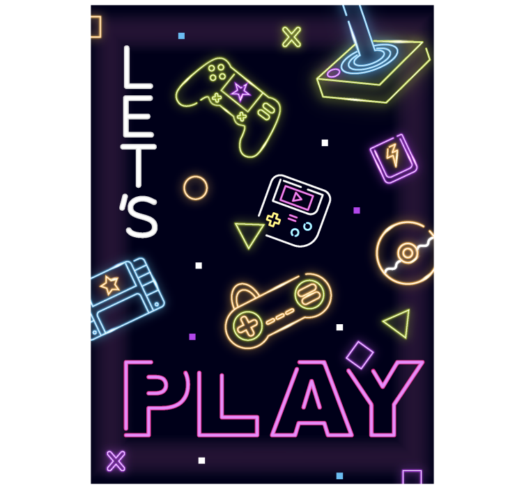 Store enrouleur gamer néons Let's Play - TenStickers