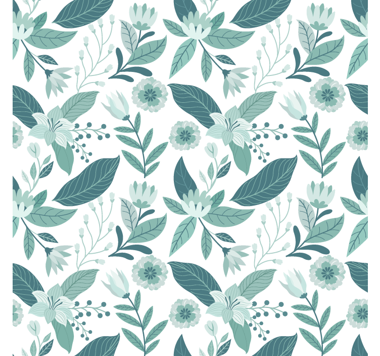 Store enrouleur scandinave floral bleu - TenStickers