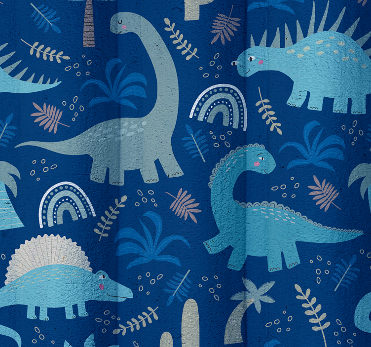 Store enrouleur dinosaures nuances de bleu - TenStickers
