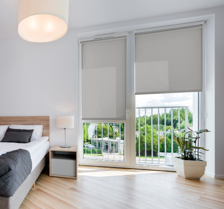 Store enrouleur salon tamisant uni gris - TenStickers