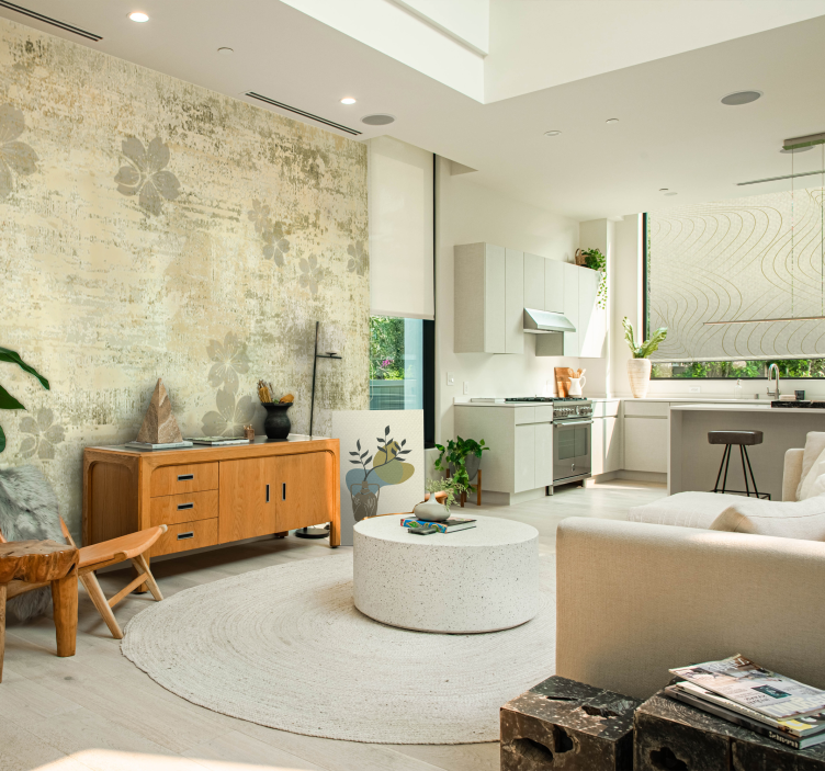 Store enrouleur salon motifs d'ondes subtils - TenStickers