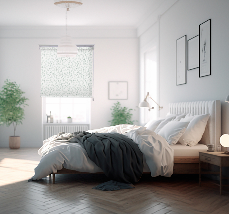 Store enrouleur floral vert d'eau chic - TenStickers