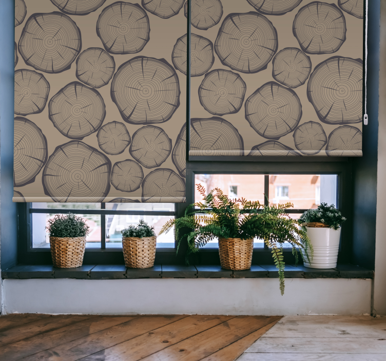 Store enrouleur style rustique troncs d'arbres - TenStickers