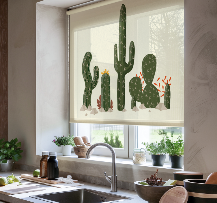 Store enrouleur cactus grandes plantes - TenStickers