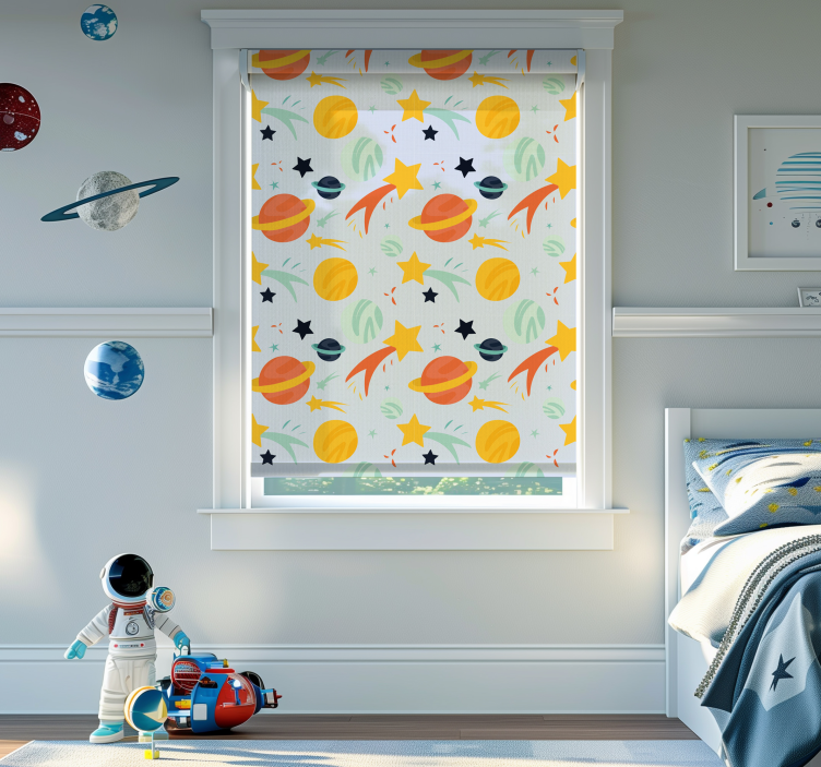 Store amusant motif de planètes et étoiles - TenStickers