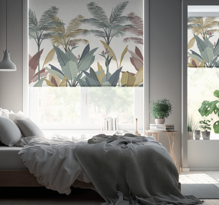 Store enrouleur chambre plantes tropicales - TenStickers