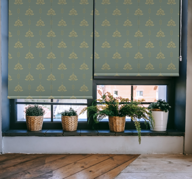 Store Art Nouveau turquoise avec des fleurs - TenStickers