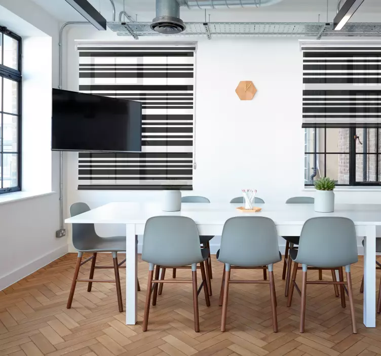 Store de bureau à rayures noires - TenStickers